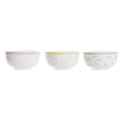 Schüssel DKD Home Decor Vichy Rot grün Gelb Dolomite (15 x 15 x 8 cm) (3 Stück)