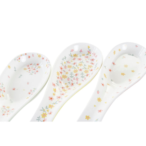 Löffelablage DKD Home Decor Blomster Dolomite (23 x 8 x 3 cm) (3 Stück)