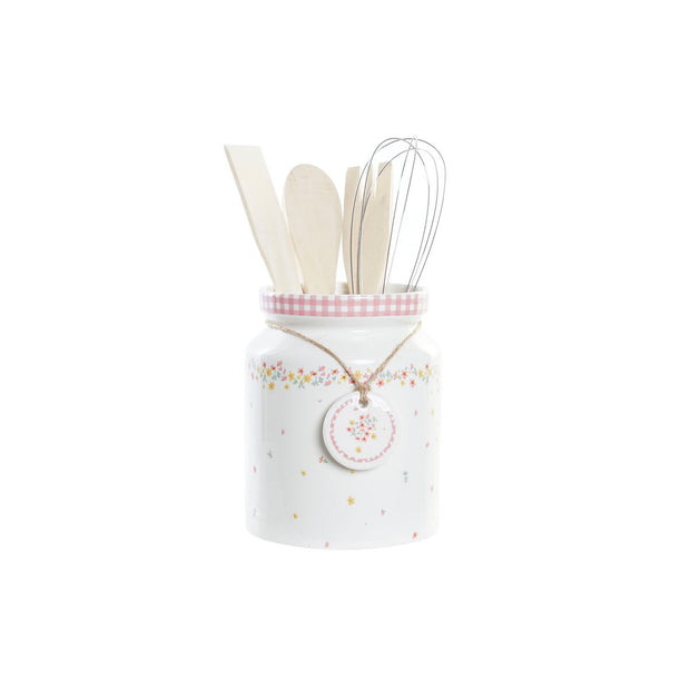 Küchenutensilien-Set DKD Home Decor Blomster MDF Dolomite (1 L) (12 x 12 x 22 cm)