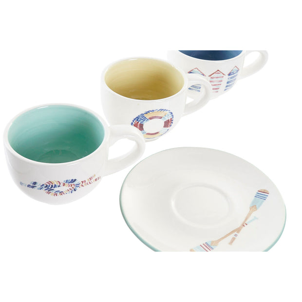 Satz von Kaffeetassen DKD Home Decor Bunt Dolomite (180 ml)
