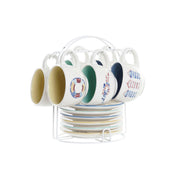Satz von Kaffeetassen DKD Home Decor Bunt Dolomite (180 ml)