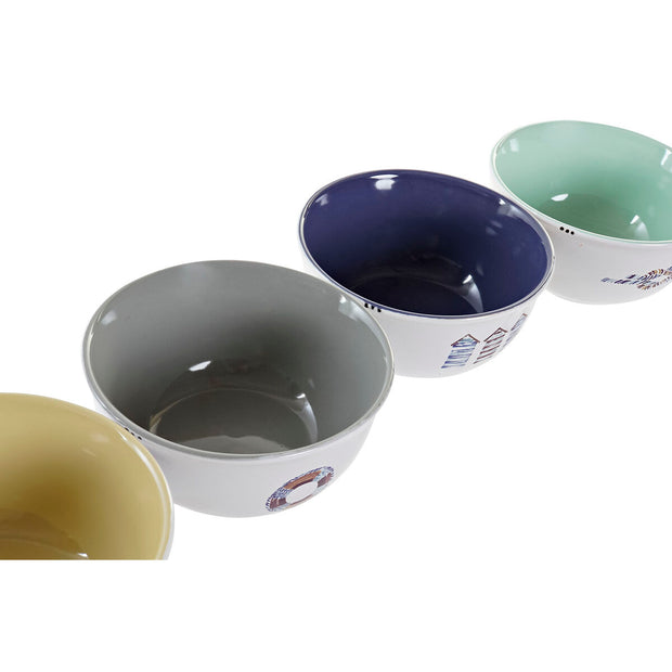 Schüssel DKD Home Decor Mediterraner Steingut (14 x 14 x 6,5 cm) (4 Stück)