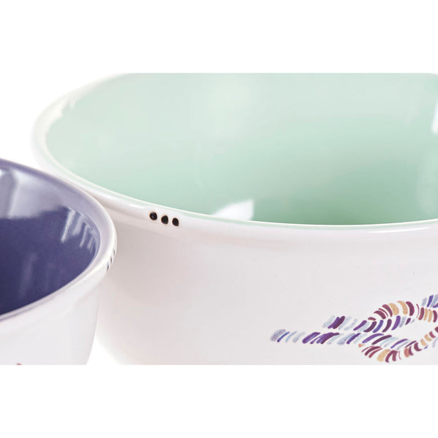 Schüssel DKD Home Decor Mediterraner Steingut (14 x 14 x 6,5 cm) (4 Stück)