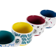 Satz von Kaffeetassen DKD Home Decor Bunt Steingut (150 ml)