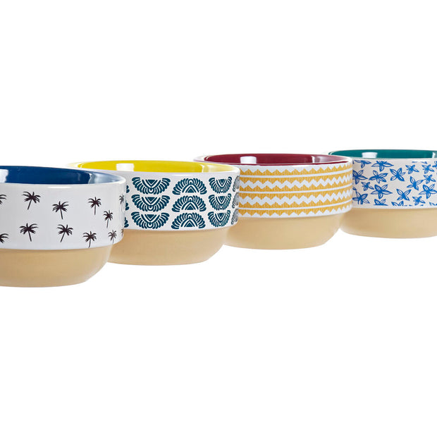 Schüssel DKD Home Decor Steingut Afrikaner (460 ml) (4 Stück)
