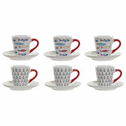 Satz von Kaffeetassen DKD Home Decor Bunt Steingut (130 ml)