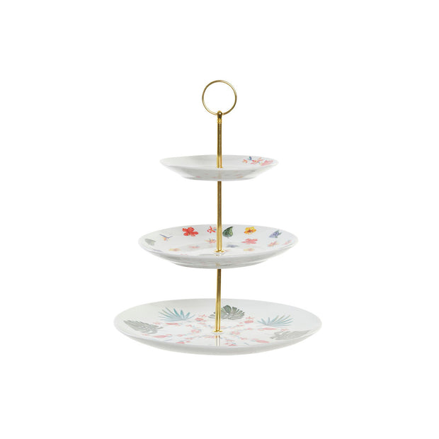 Obstschale DKD Home Decor Porzellan Metall (27 x 27 x 34 cm)