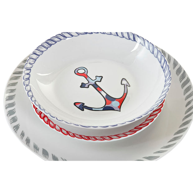Geschirr-Set DKD Home Decor Marineblau Porzellan (18 pcs)