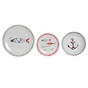 Geschirr-Set DKD Home Decor Marineblau Porzellan (18 pcs)