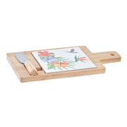 Käsebrett DKD Home Decor Bunt Bambus Steingut Tropical (21,5 x 11,8 x 1,5 cm) (3 Stücke)