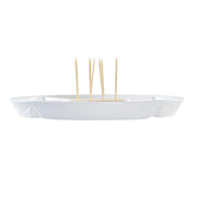 Tablett für Snacks DKD Home Decor natürlich Blau Bambus Steingut (23,5 x 23,5 x 7 cm)