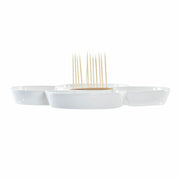 Tablett für Snacks DKD Home Decor natürlich Blau Bambus Steingut (25 x 25 x 10 cm)