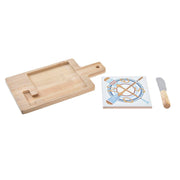Käsebrett DKD Home Decor Bambus Steingut (21,5 x 11,8 x 1,5 cm) (3 Stücke)