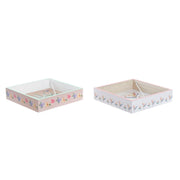 Serviettenring DKD Home Decor Tropic garden Metall MDF Bunt (18 x 18 x 4 cm) (2 Stück)