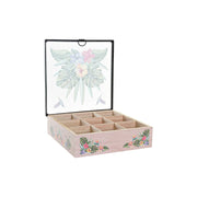Teebox DKD Home Decor Kristall Metall MDF (24 x 24 x 6,5 cm) (2 Stück)