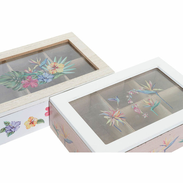 Teebox DKD Home Decor Kristall MDF (2 Stück) (23 x 15 x 7 cm)