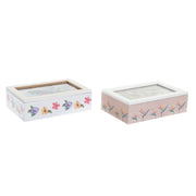 Teebox DKD Home Decor Kristall MDF (2 Stück) (23 x 15 x 7 cm)