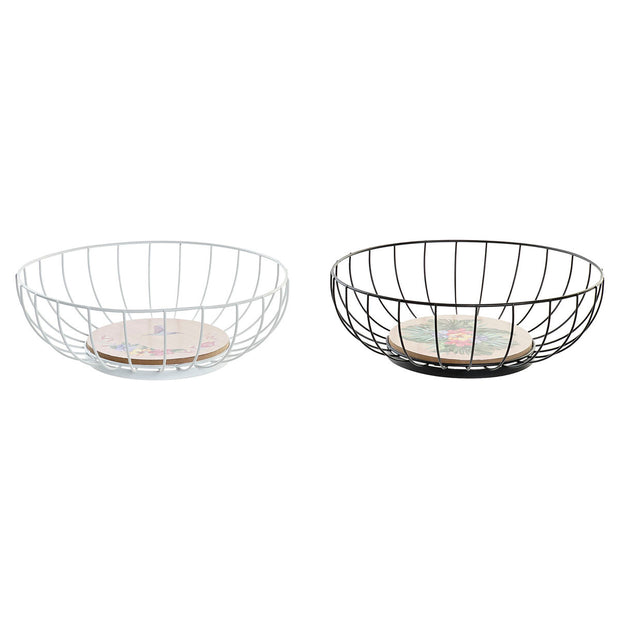 Obstschale DKD Home Decor Metall MDF (28 x 28 x 11 cm) (2 Stück)