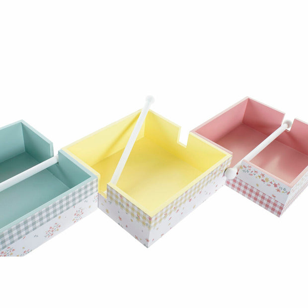 Serviettenring DKD Home Decor Vichy Sweet Metall MDF (22 x 18 x 6 cm) (3 Stück)