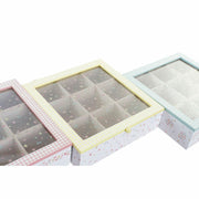 Teebox DKD Home Decor Kristall Metall MDF (24 x 24 x 7 cm) (3 Stück)