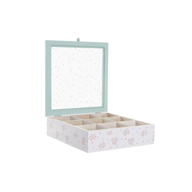 Teebox DKD Home Decor Kristall Metall MDF (24 x 24 x 7 cm) (3 Stück)