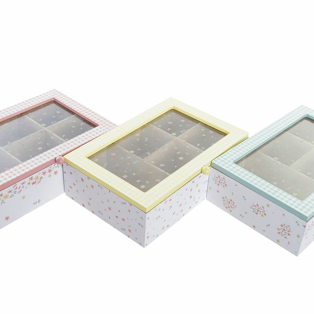 Teebox DKD Home Decor Kristall MDF (23 x 15 x 7 cm) (3 Stück)