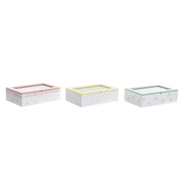 Teebox DKD Home Decor Kristall MDF (23 x 15 x 7 cm) (3 Stück)