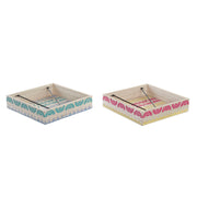 Serviettenring DKD Home Decor Africa Metall MDF (18 x 18 x 4 cm) (2 Stück)