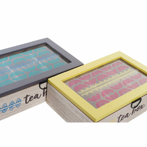 Teebox DKD Home Decor Kristall MDF Afrikaner (2 Stück) (23 x 15 x 7 cm)