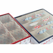 Teebox DKD Home Decor Kristall Metall MDF (24 x 24 x 6,5 cm) (2 Stück)
