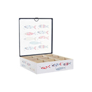 Teebox DKD Home Decor Kristall Metall MDF (24 x 24 x 6,5 cm) (2 Stück)
