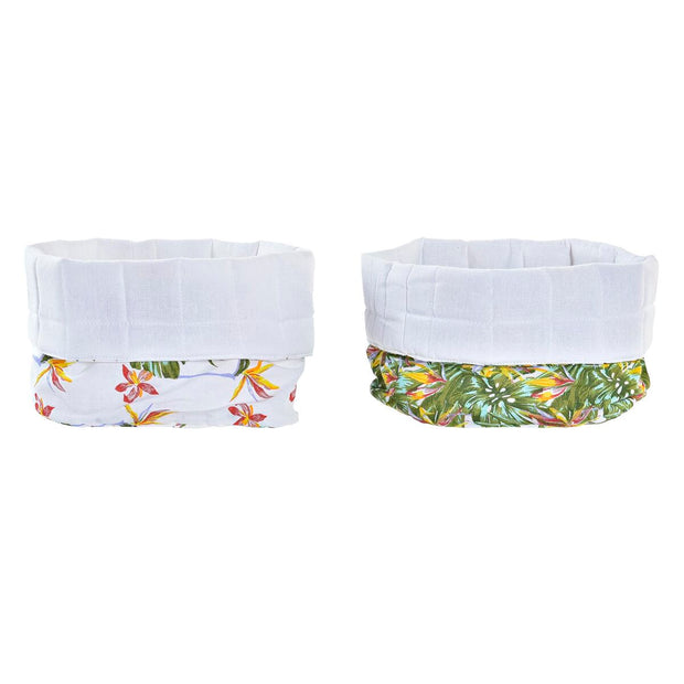 Serviettenring DKD Home Decor Tropical Baumwolle (16 x 16 x 10 cm) (2 Stück)