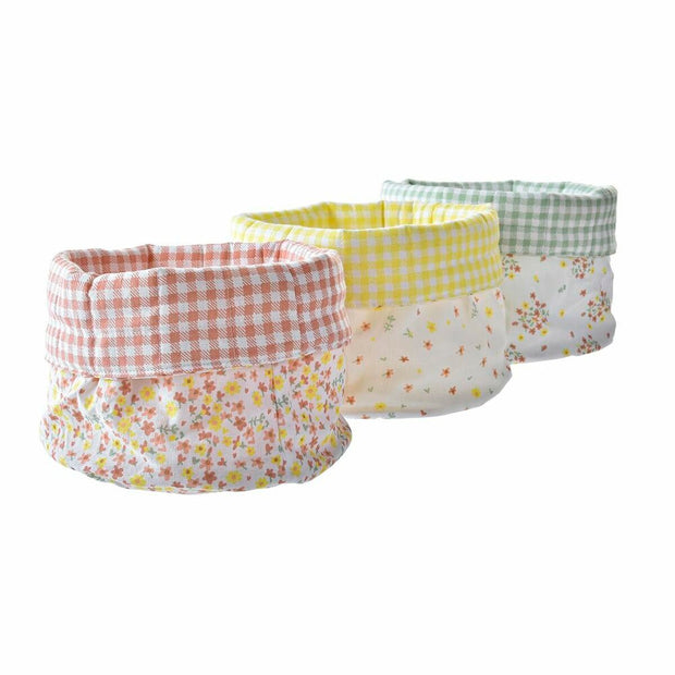 Serviettenring DKD Home Decor Blomster Baumwolle (16 x 16 x 11 cm) (3 Stück)