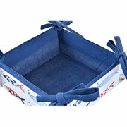 Serviettenring DKD Home Decor Marineblau Baumwolle (16 x 16 x 10 cm) (2 Stück)