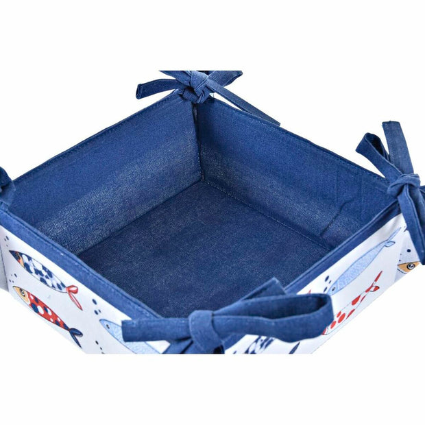 Serviettenring DKD Home Decor Marineblau Baumwolle (16 x 16 x 10 cm) (2 Stück)