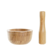 Mörser DKD Home Decor Bambus (12,5 x 12,5 x 6,3 cm)