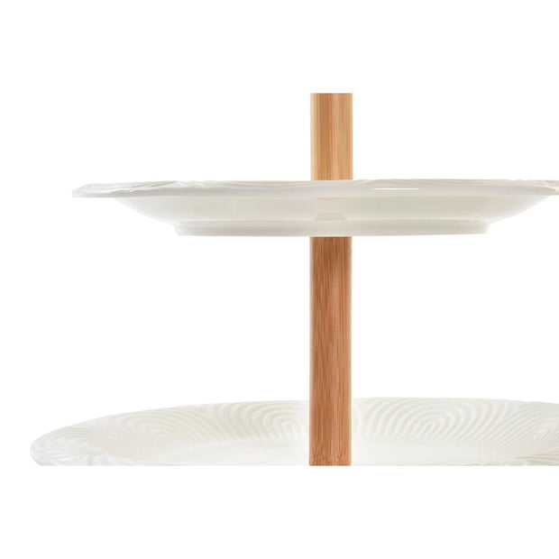 Obstschale DKD Home Decor Porzellan Bambus (25,5 x 25,5 x 32,5 cm)