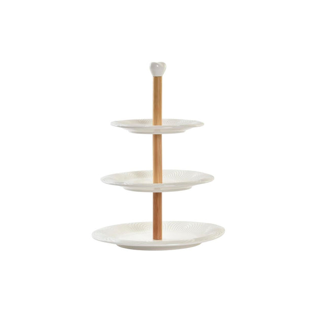 Obstschale DKD Home Decor Porzellan Bambus (25,5 x 25,5 x 32,5 cm)