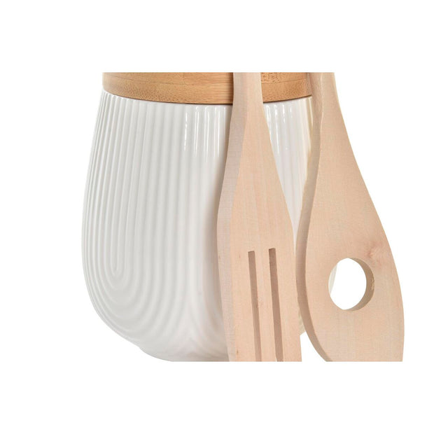 Küchenutensilien-Set DKD Home Decor Porzellan Bambus (10,5 x 10,5 x 12,5 cm)