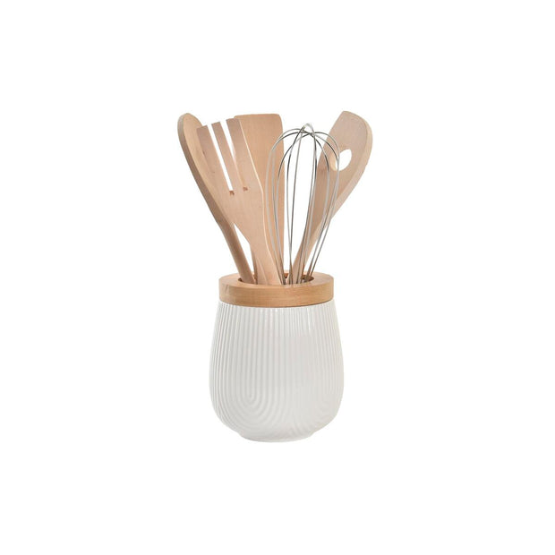 Küchenutensilien-Set DKD Home Decor Porzellan Bambus (10,5 x 10,5 x 12,5 cm)
