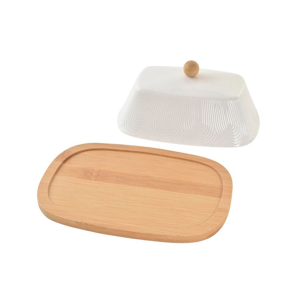 Butterschale DKD Home Decor Porzellan Bambus (20,8 x 14,8 x 8,8 cm)