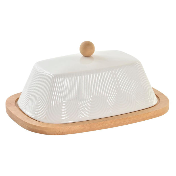 Butterschale DKD Home Decor Porzellan Bambus (20,8 x 14,8 x 8,8 cm)