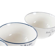 Schüssel DKD Home Decor Porzellan Grau Blau 4 Stück (13 x 13 x 6,4 cm)
