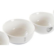 Schüssel DKD Home Decor Porzellan Grau Bone China Porzellan Herzen (13 x 13 x 6,8 cm) (4 Stück)
