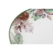 Flad plade DKD Home Decor Blomster Porzellan (19 x 19 x 2 cm)