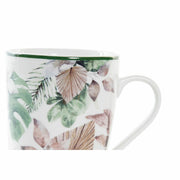 Henkelbecher DKD Home Decor Porzellan Braun Weiß grün Tropical (420 ml)