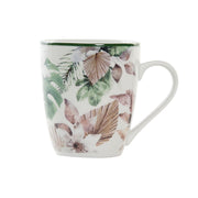 Henkelbecher DKD Home Decor Porzellan Braun Weiß grün Tropical (420 ml)
