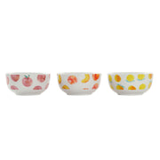 Schüssel DKD Home Decor Früchte Porzellan (13,5 x 13,5 x 6,5 cm) (3 Stück)