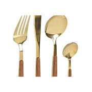 Besteck DKD Home Decor natürlich Golden Edelstahl (3 x 2,4 x 21 cm) (16 pcs)