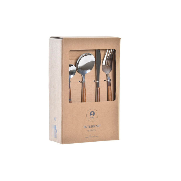 Besteck DKD Home Decor Silberfarben natürlich Edelstahl (3 x 2 x 21 cm)